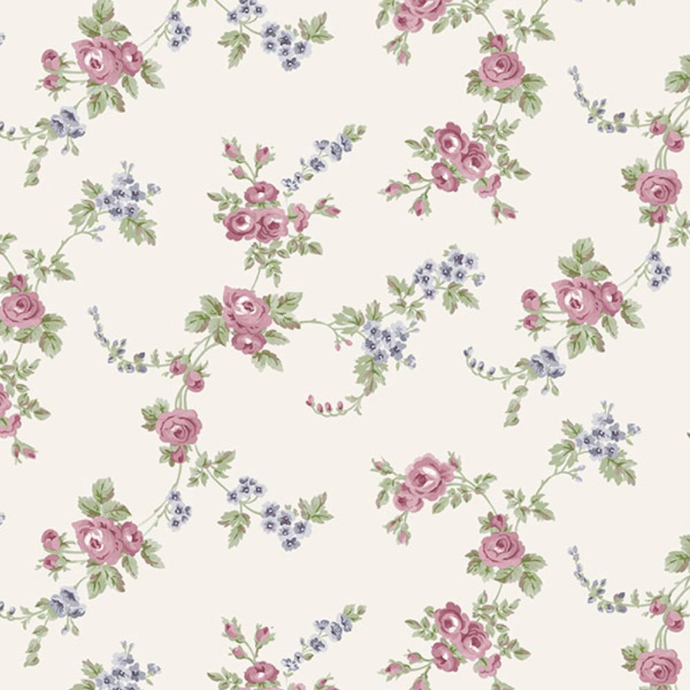 Patton Wallcoverings AF37707 Flourish (Abby Rose 4) Chic Rose Wallpaper in Plum, Burgundy, Rose, Greys & Blue 